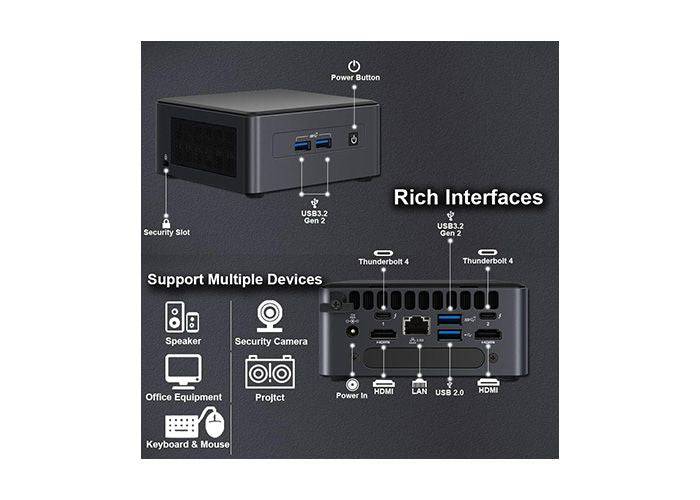 მინი PC : Intel Nuc 11 PRO KIT I5-1135G7 NUC11TNHI50000, J5040 NUC7PJYHN- ITGS