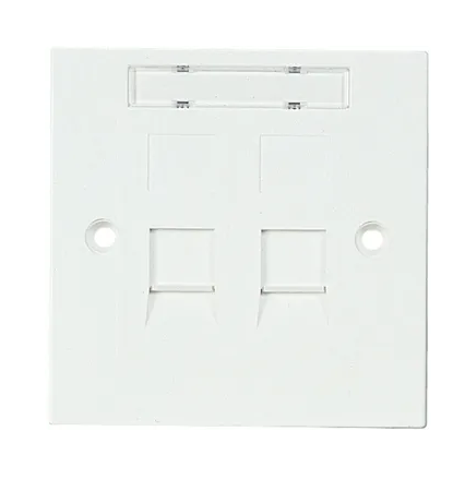 ქსელის აქსესუარი - Fixed Wallplate 2xRJ45 568B UTP PowerCat 5e White