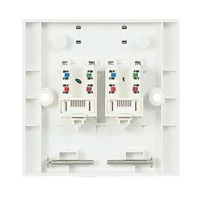 ქსელის აქსესუარი - Fixed Wallplate 2xRJ45 568B STP PowerCat 5e White