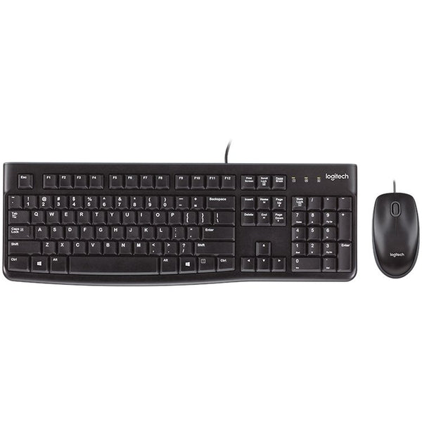LOGITECH MK120 Corded Keyboard + Mouse Combo Black USB US INT'L
