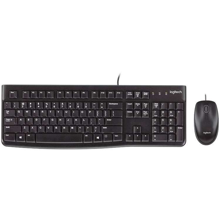 LOGITECH MK120 Corded Keyboard + Mouse Combo Black USB US INT'L