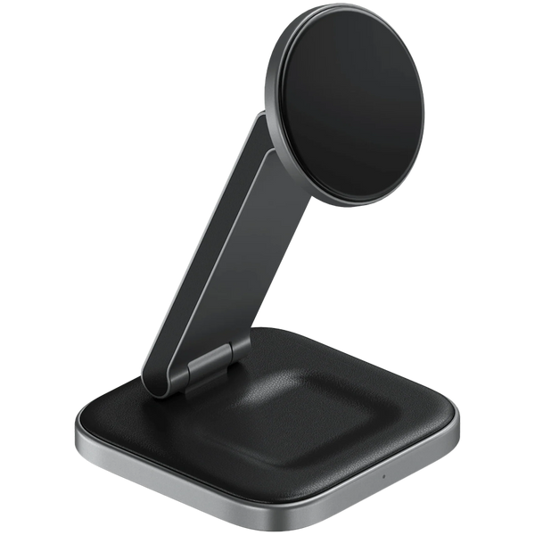 SATECHI 2-in-1 Foldable Qi2 Charging Stand Space Gray