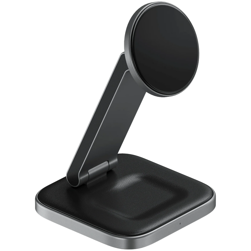 SATECHI 2-in-1 Foldable Qi2 Charging Stand Space Gray