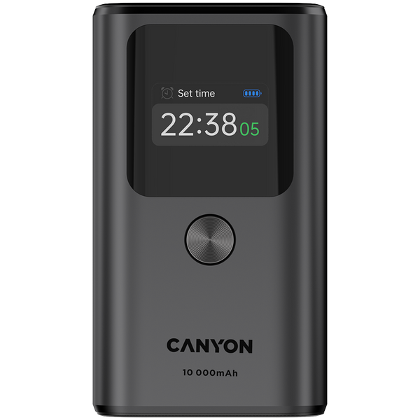 CANYON OnPower 130 TFT Power Bank 10000mAh PD30W Dark Grey