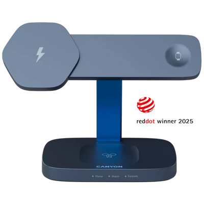CANYON Hexagon 310 3-in-1 Charging Station DarkGrey Blue