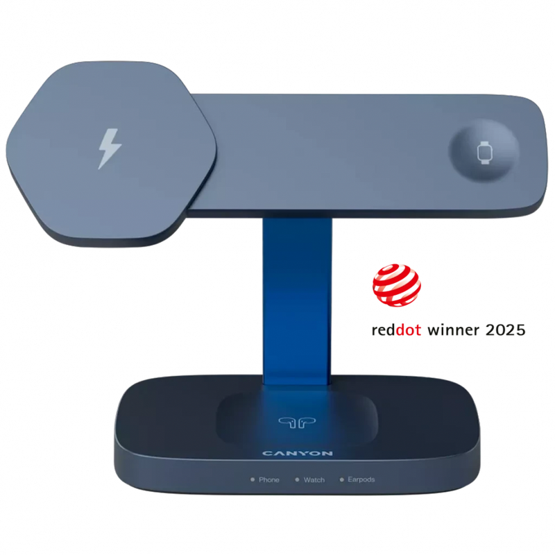 CANYON Hexagon 310 3-in-1 Charging Station DarkGrey Blue