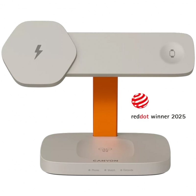CANYON Hexagon 310 3-in-1 Charging Station LightGrey Orange