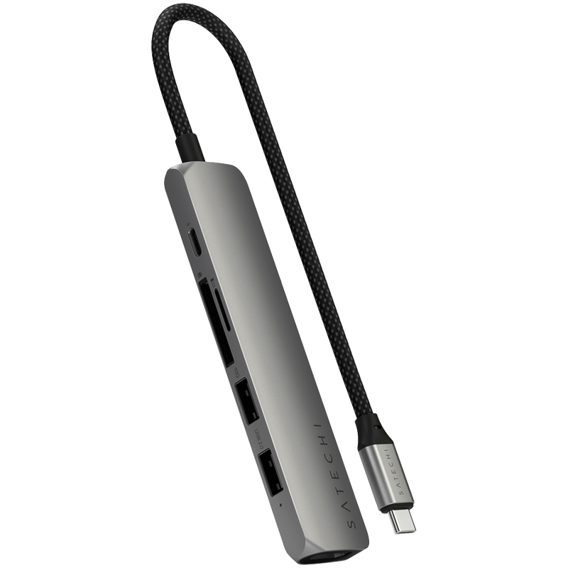SATECHI 6-in-1 USB-C Slim Multiport Adapter (Space Grey)