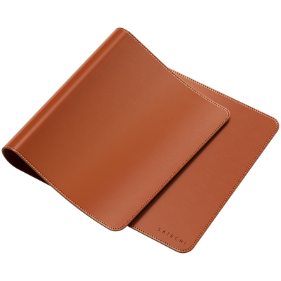 SATECHI Vegan-Leather Premium Desk Mat Brown