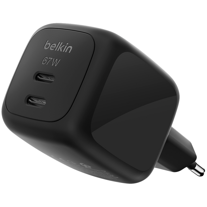 BELKIN 67W Dual USB-C PD Wall Charger Black