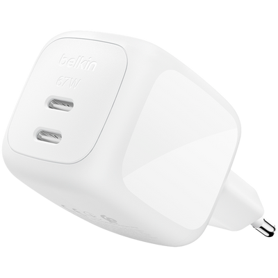 BELKIN 67W Dual USB-C PD Wall Charger White