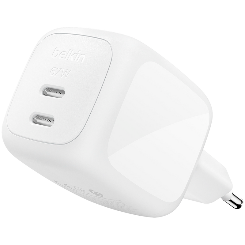 BELKIN 67W Dual USB-C PD Wall Charger White