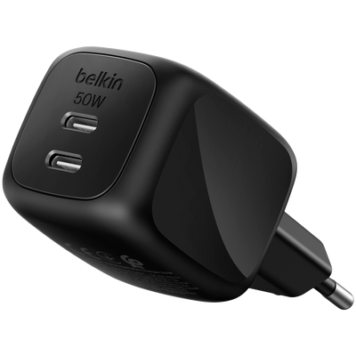 BELKIN 50W Dual USB-C PD Wall Charger Black