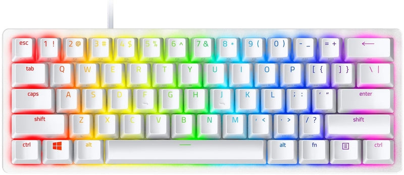 Razer Keyboard Huntsman Mini Mercury Ed. RGB 61key Purple Switch USB