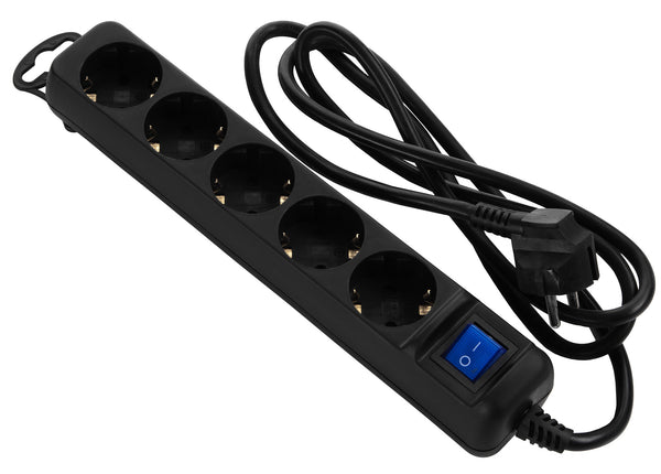 Power strip 2E 5XSchuko with switch
