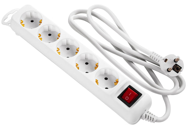 Power strip 2E 5XSchuko with switch