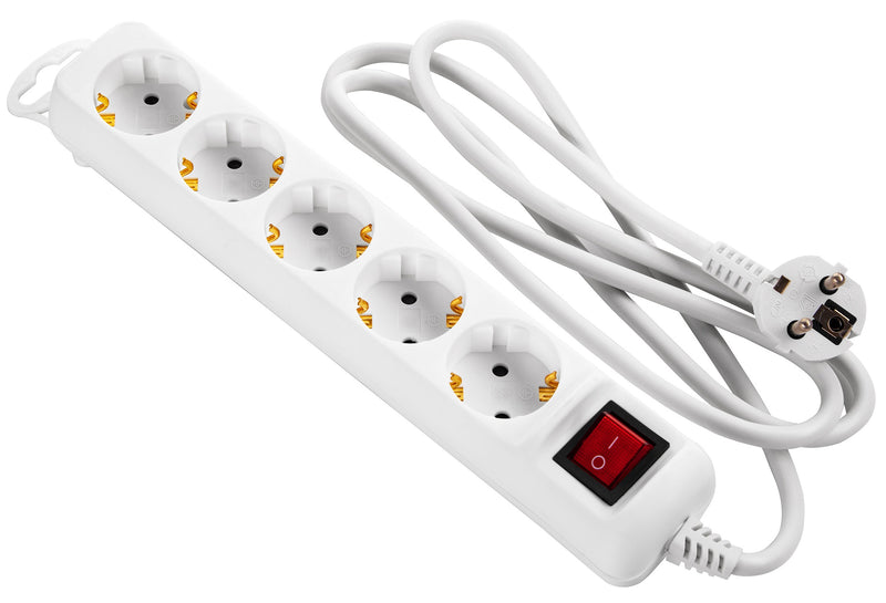 Power strip 2E 5XSchuko with switch