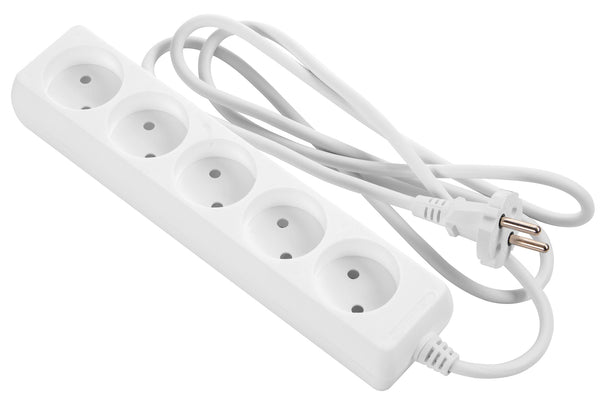 Power strip 2E, 5XCEE7/17, 2G*1.0mm2, 1.5m, white
