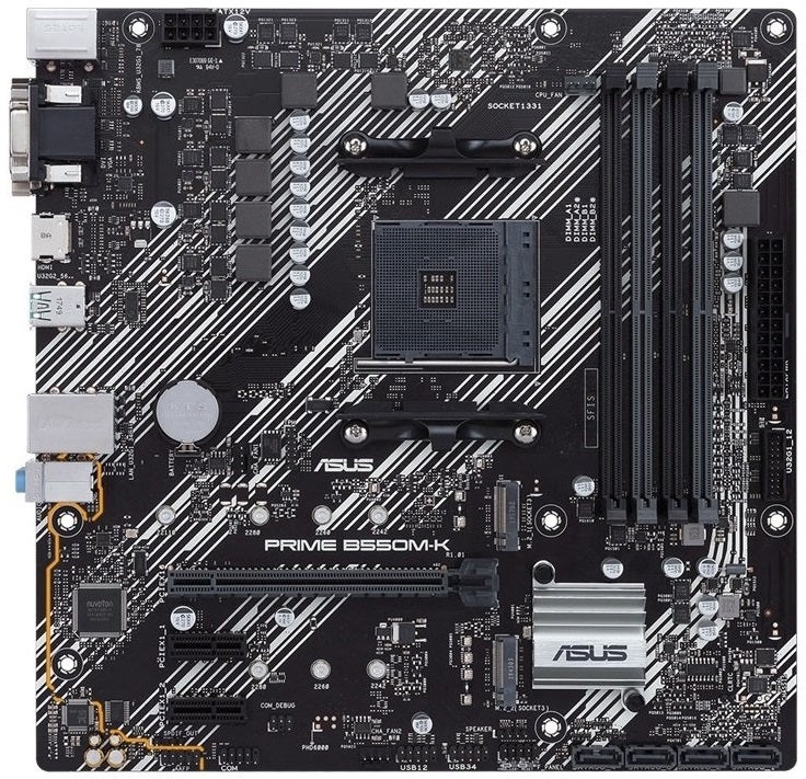 ASUS Motherboard PRIME B550M-K sAM4 B550 4xDDR4 M.2 HDMI DVI D-Sub
