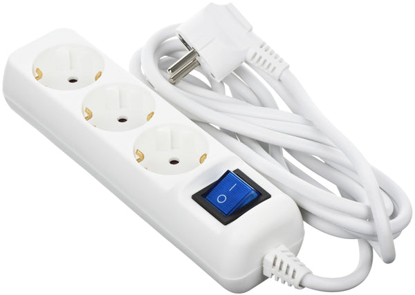 Power strip 2E 3XSchuko with switch