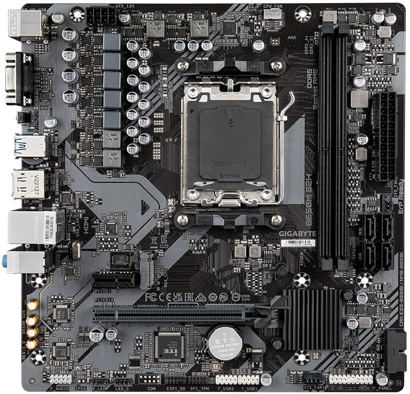 GIGABYTE Motherboard B650M S2H sAM5 B650 2xDDR5 M.2 HDMI DP mATX