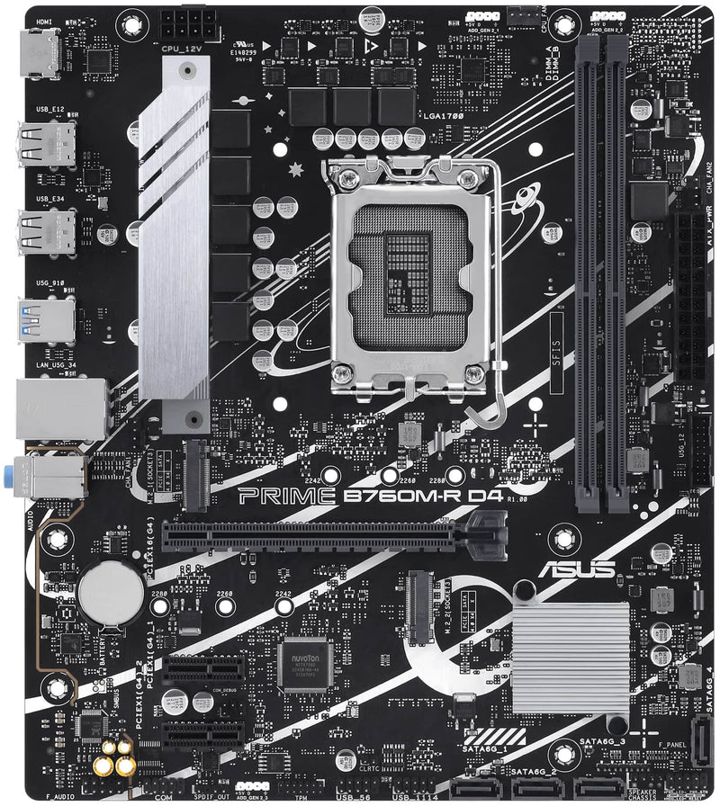 ASUS PRIME B760M-R D4 s1700 B760 2xDDR4 M.2 HDMI mATX