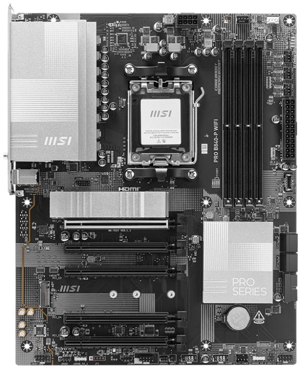 MSI Motherboard PRO B840-P WIFI sAM5 B840 4xDDR5 M.2 HDMI Wi-Fi BT ATX