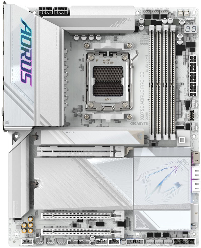 GIGABYTE Motherboard X870E AORUS PRO ICE sAM5 X870 4xDDR5 M.2 HDMI