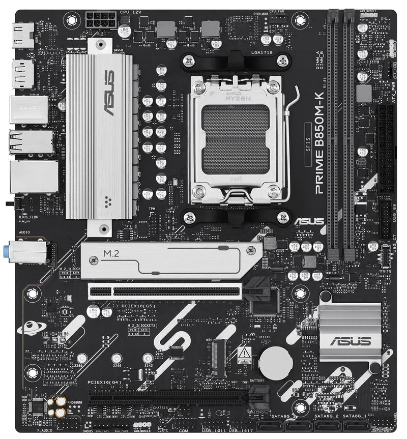 ASUS Motherboard PRIME B850M-K sAM5 B850 4xDDR5 M.2 HDMI DP mATX