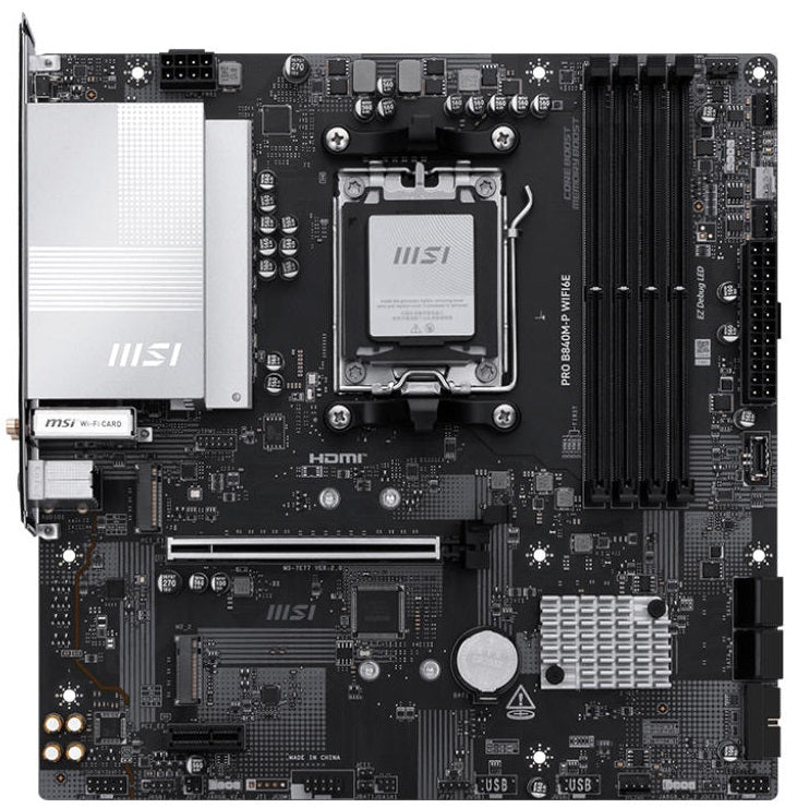 MSI Motherboard PRO B840M-P WIFI6E sAM5 B840 4xDDR5 M.2 HDMI WiFi BT