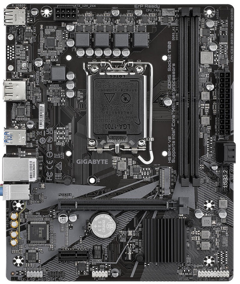 GIGABYTE Motherboard H610M K V2 s1700 H610 2xDDR5 HDMI DP mATX