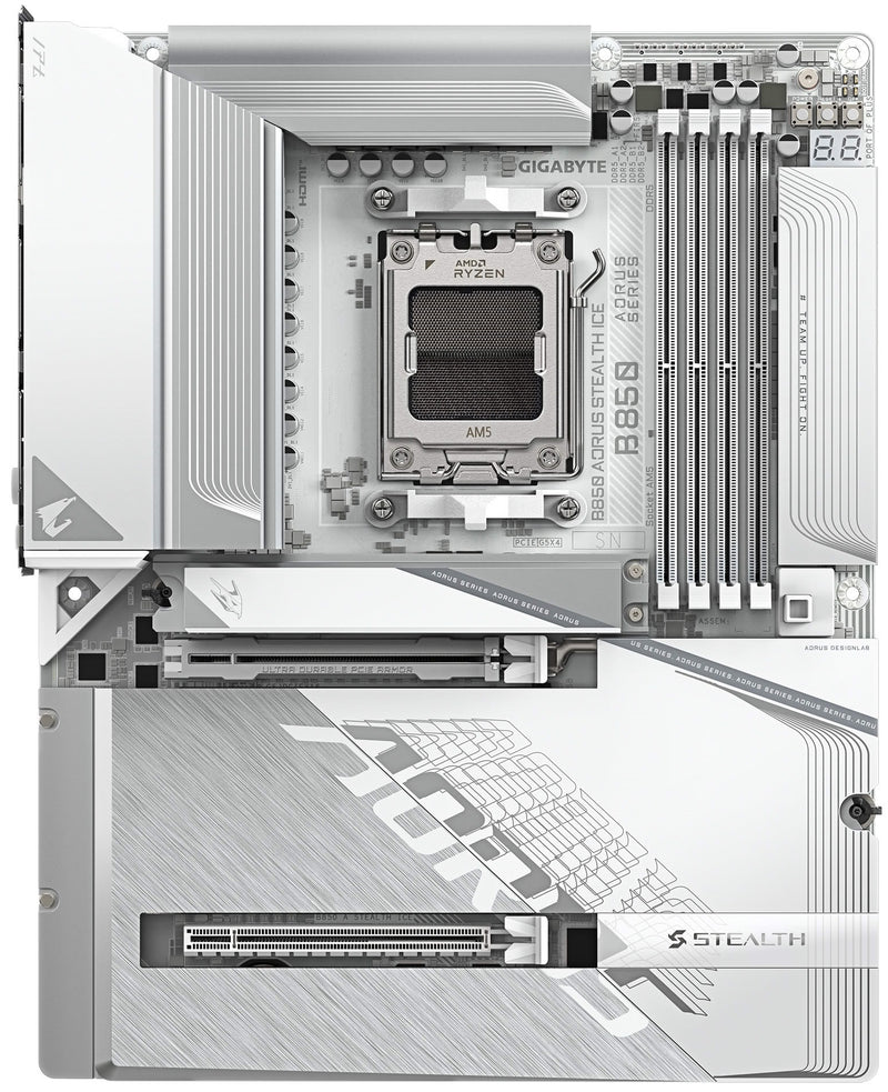 GIGABYTE Motherboard B850 A STEALTH ICE sAM5 B850 4xDDR5 M.2 HDMI ATX