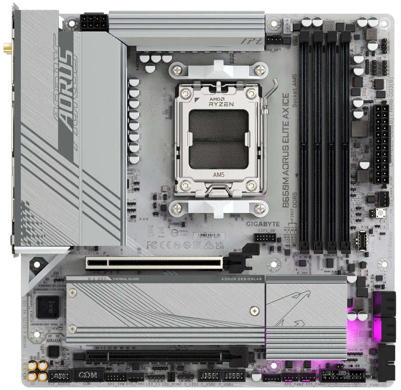 GIGABYTE Motherboard B650M A ELITE AX ICE sAM5 B650 4xDDR5 M.2 HDMI