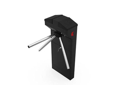 Atlas CRB 110C angled cover colored single-leg turnstile showing its sleek design and sturdy construction for secure access control