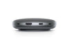 Dell Mobile Adapter speakerphone, compact device with built-in microphone and controls for clear audio communication.
