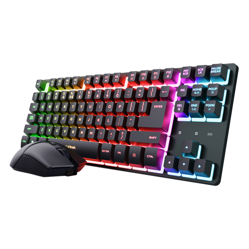 კლავიატურა - Trust GXT832 THADO WRLS KB&M SET BLK US
