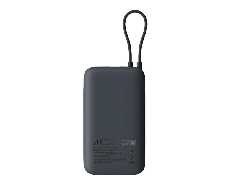 პორტატული დამტენი - Xiaomi 23W Power  Bank 20000mAh (Integrated Cable) GL Dark Gray