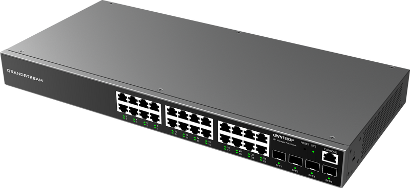 ქსელის სვიჩი - Grandstream GWN7803P, 24×GbE PoE/PoE+, Layer 2+