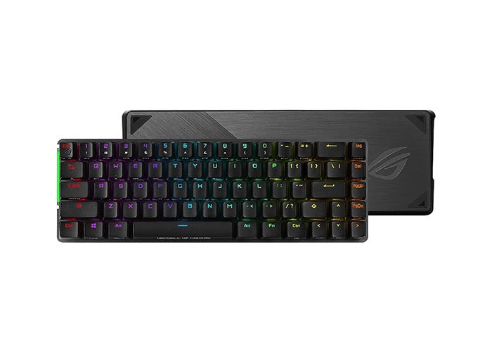 Wireless ASUS M601 ROG Falchion keyboard with RGB backlit keys, compact design, and gaming-focused features.