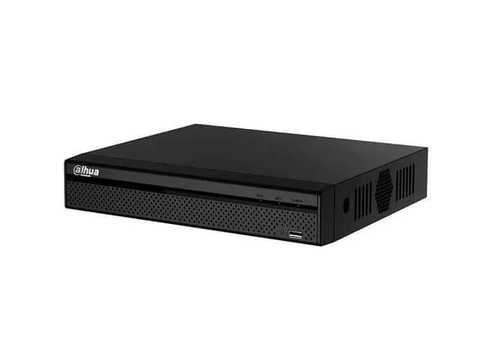 Dahua DHI-NVR1104HS-P-S3/H network video recorder with multiple input channels and compact design.