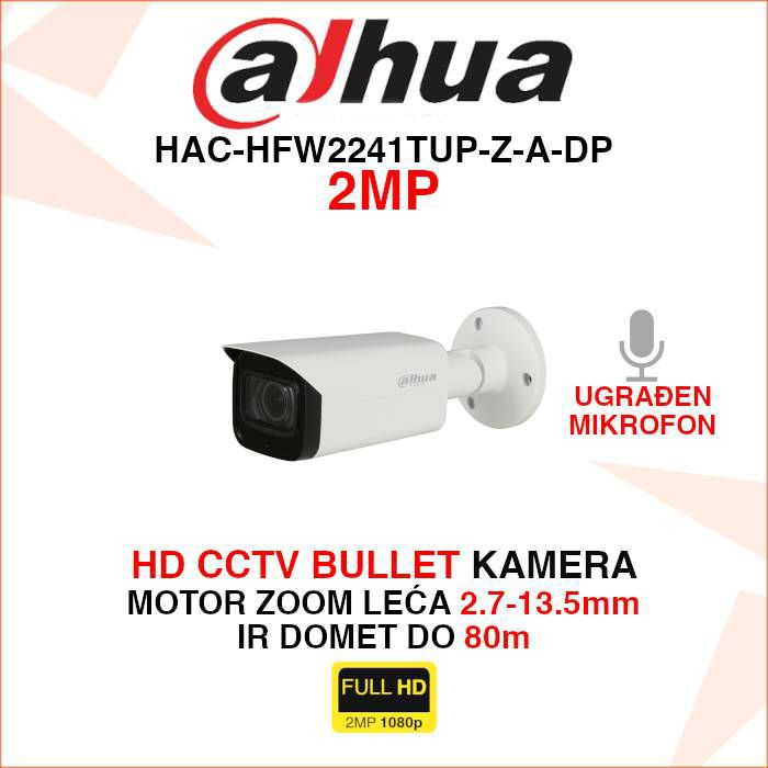 Dahua HAC-HFW2241TUP-Z-A-DP 2მპ 5mm HD-TVI კამერა
