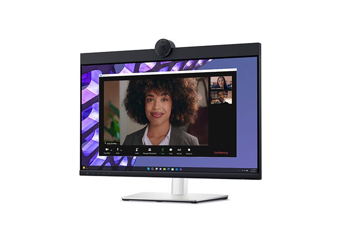 Dell 24-inch IPS monitor for video conferencing, model P2424HEB, featuring a sleek display and thin bezels for professional use.