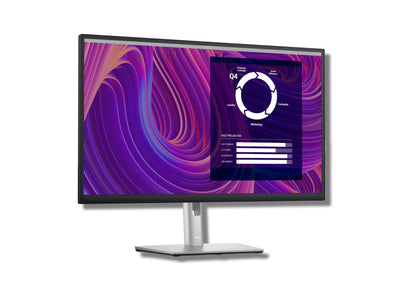 Dell 27-inch IPS monitor P2723D showing a sleek screen with vibrant display and slim bezel design.