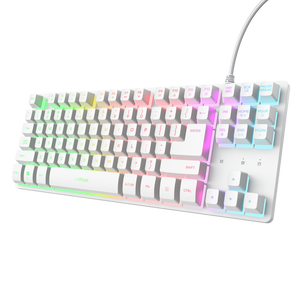 გეიმინგ კლავიატურა - Trust GXT833 THADO TKL KEYBOARD WHT US