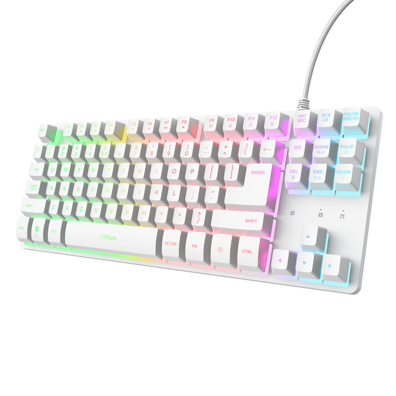 გეიმინგ კლავიატურა - Trust GXT833 THADO TKL KEYBOARD WHT US