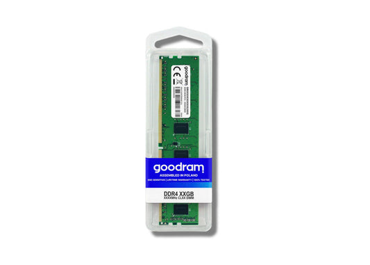Goodram DDR4 RAM module, 8GB capacity, 3200MHz speed, CL22 latency, featuring a sleek design for efficient performance.
