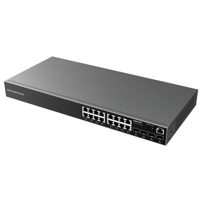 ქსელის სვიჩი - Grandstream GWN7802, 16×GbE + 4×SFP, Layer 2+