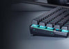 Wireless ASUS M601 ROG Falchion keyboard with RGB backlit keys and Cherry switches, shown in a close-up view.