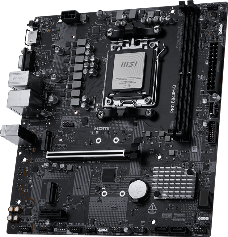 MSI PRO B840M-B, AM5, DDR5, mATX