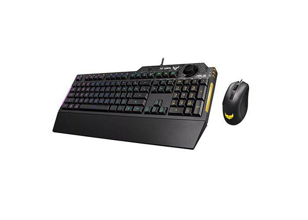 ASUS CB02 TUF Gaming Combo wired mouse and keyboard set, black with gaming design, for gaming and everyday use.